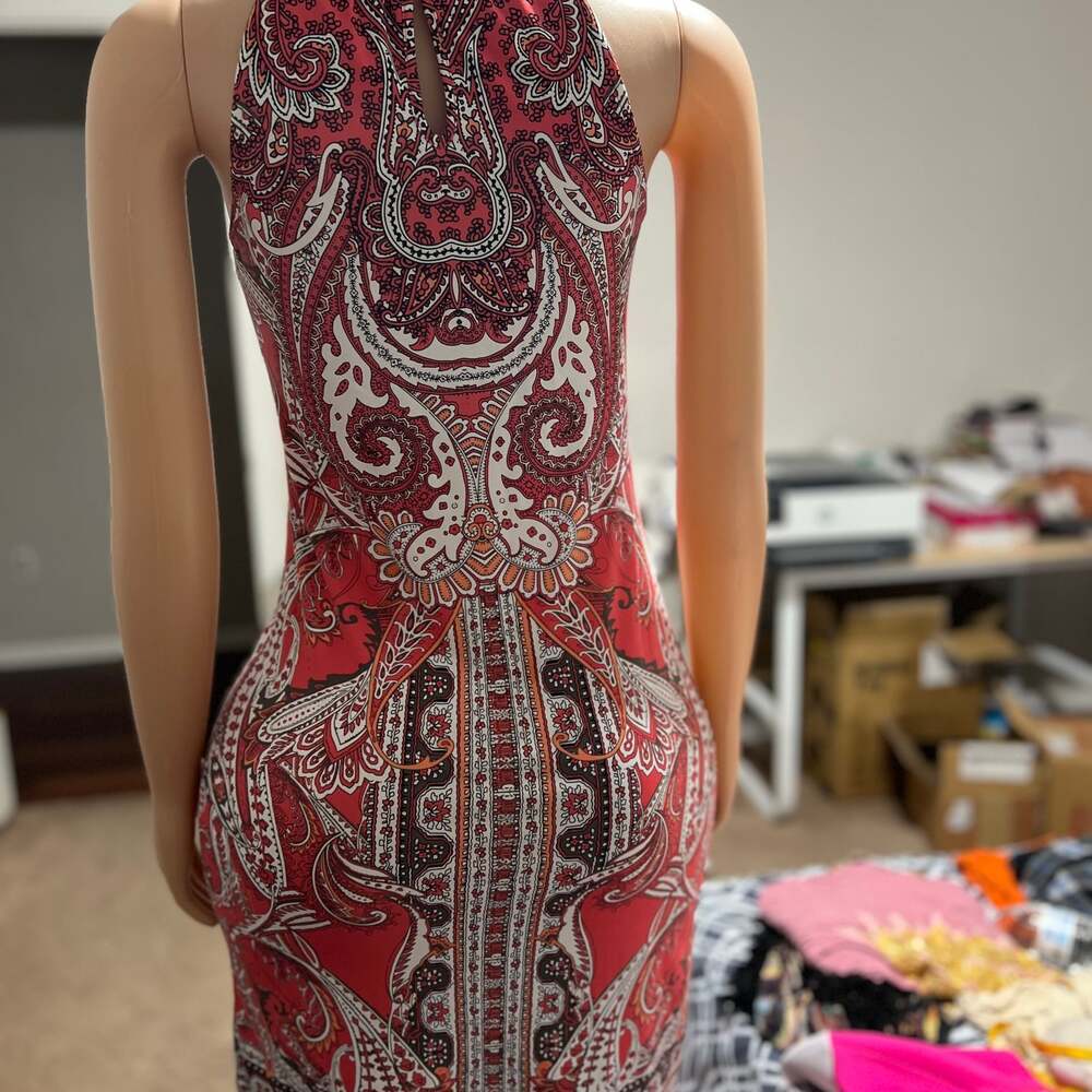 INC International Concepts Paisley Keyhole Cutout Mini Dress - Picture 2 of 6